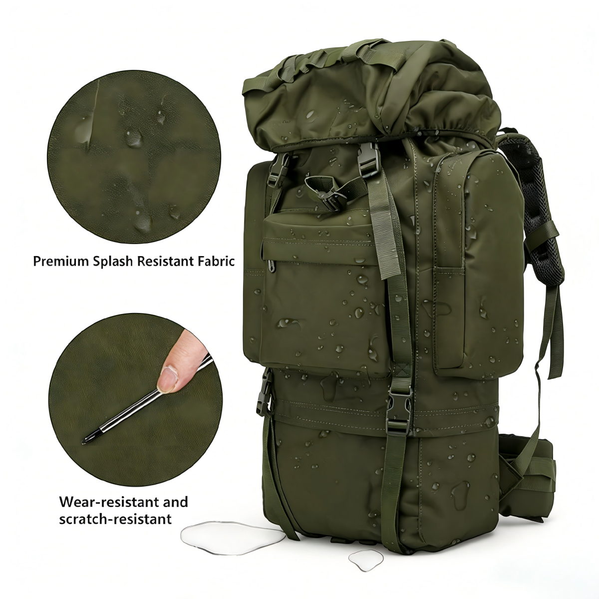 65L Waterproof Oxford Mountaineering Back pack with Rain Cover
