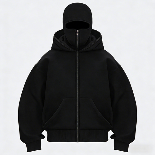 Double HoodedZip Jacket Wind-resistant WinterHoodies for Men