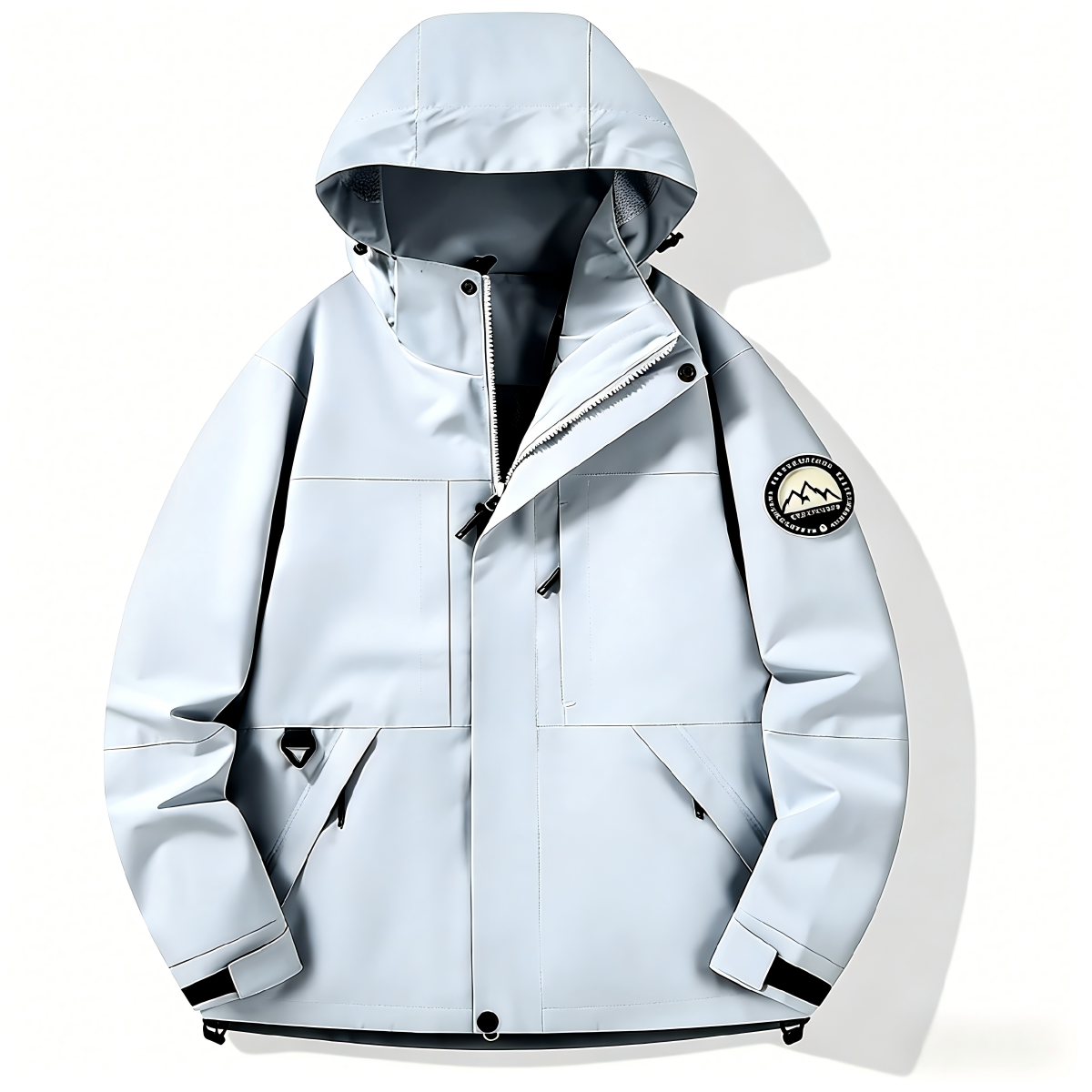 Unisex Single Layer Windproof and Waterproof Hooded Jacket for Outdoor Activities