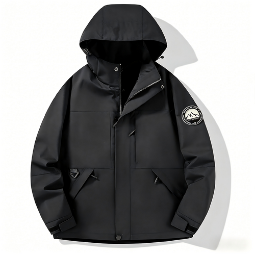Unisex Single Layer Windproof and Waterproof Hooded Jacket for Outdoor Activities