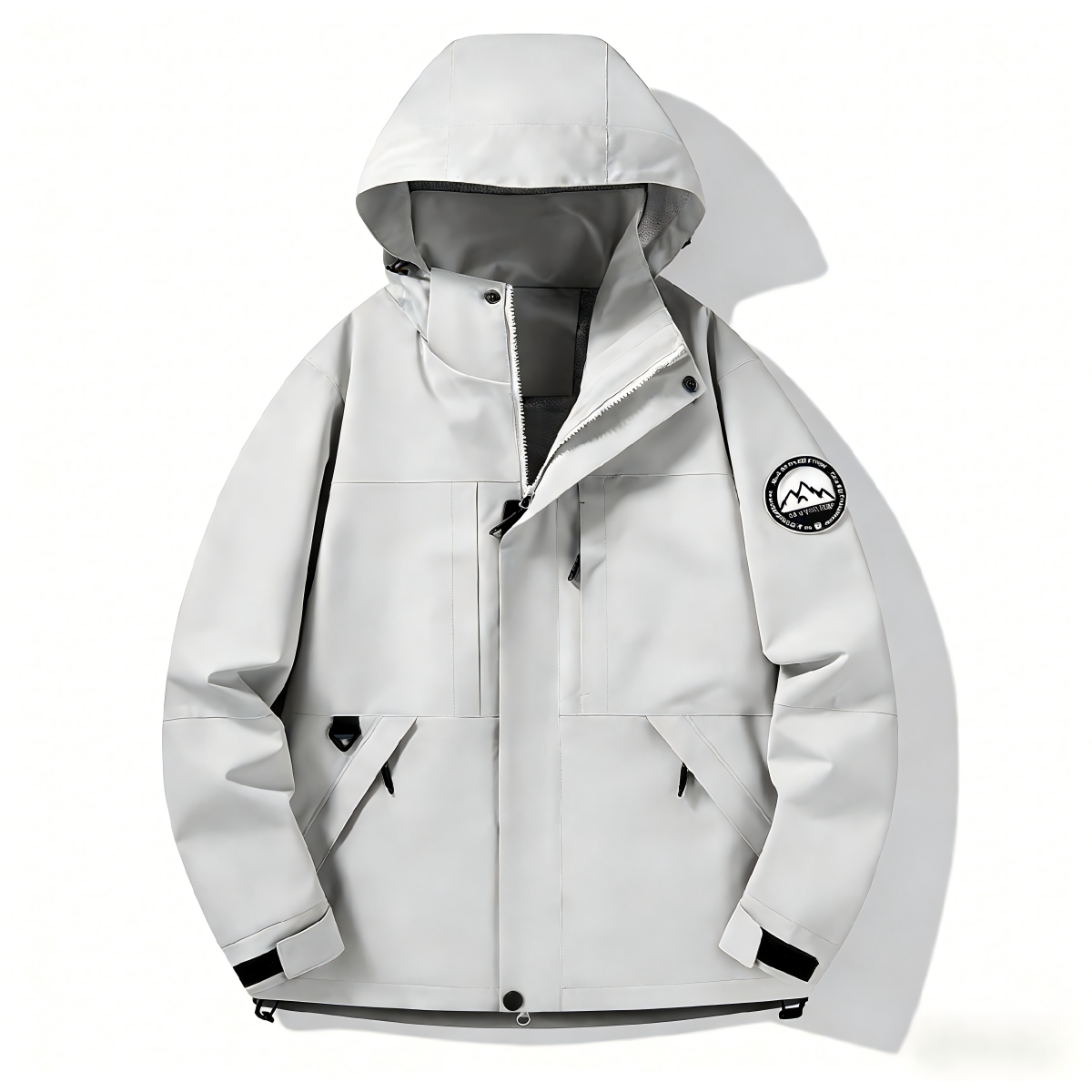 Unisex Single Layer Windproof and Waterproof Hooded Jacket for Outdoor Activities