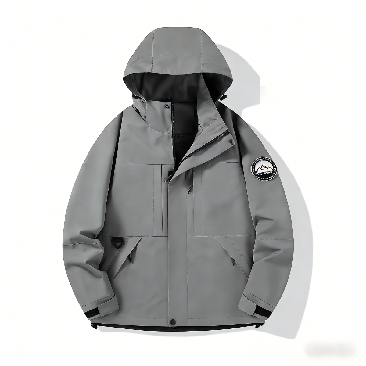 Unisex Single Layer Windproof and Waterproof Hooded Jacket for Outdoor Activities