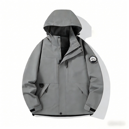 Unisex Single Layer Windproof and Waterproof Hooded Jacket for Outdoor Activities