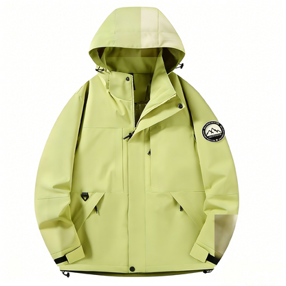 Unisex Single Layer Windproof and Waterproof Hooded Jacket for Outdoor Activities