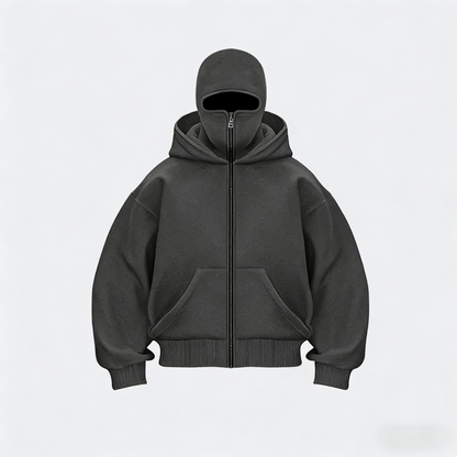 Double HoodedZip Jacket Wind-resistant WinterHoodies for Men