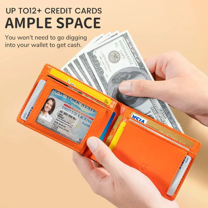 Rfid Blocking Leather &Carbon Fiber Credit Card Holder